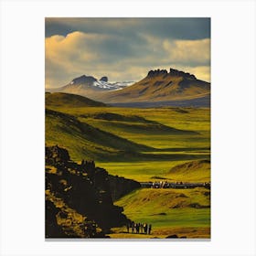 Thingvellir National Park Iceland Vintage Poster Canvas Print