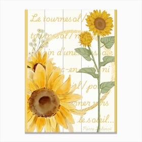 Affiche tournesol jaune Canvas Print