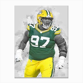 Kenny Clark Green Bay Packers Canvas Print