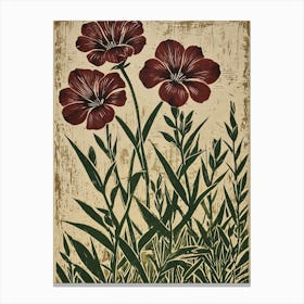 Three Red Flowers Canvas Print