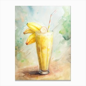 Banana Smoothie Global Canvas Print