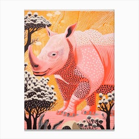 Polka Dot Rhino In The Trees Canvas Print