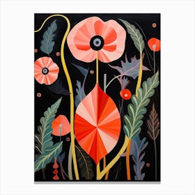Poppy 2 Hilma Af Klint Inspired Flower Illustration Canvas Print