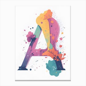 Colorful Letter A Illustration 54 Canvas Print