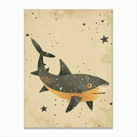 Shark & Stars Storybook Style Canvas Print