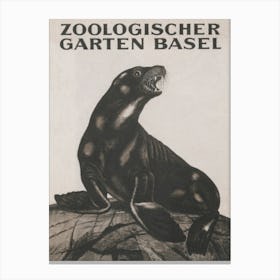 Seal In Zoo Vintage Poster Canvas Print