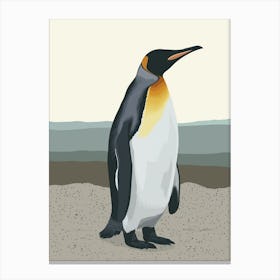 King Penguin Salisbury Plain Minimalist Illustration 3 Canvas Print