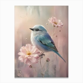 Bird On Flower 1 Canvas Print