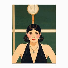 Woman With A Tennis Racket Canvas Print