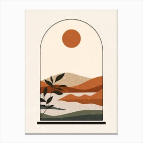 Landscape With Sun Canvas Print