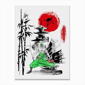 Roronoa Zoro Cherry Blossom Canvas Print