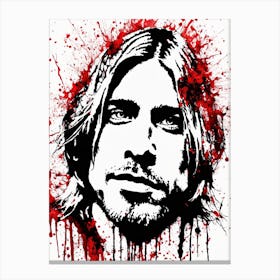 Kurt Cobain Portrait Ink Painting (31) Canvas Print