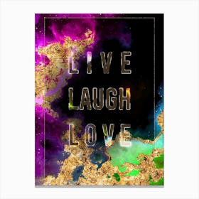 Live Laugh Love 2 Prismatic Star Space Motivational Quote Canvas Print