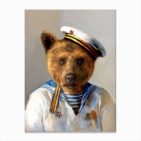 Balthazar The Sailor Bear Pet Portraits Canvas Print