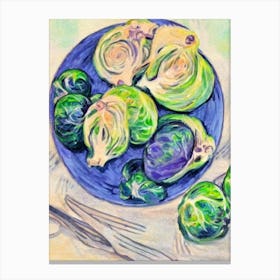 Brussels Sprouts 2 Fauvist vegetable Canvas Print