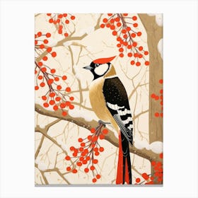 Bird Illustration Woodpecker 4 Canvas Print