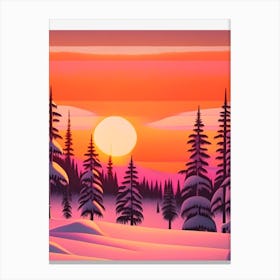 Lapland Retro Sunset 2 Canvas Print