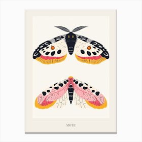 Colourful Insect Illustration Moth 2 Poster Canvas Print