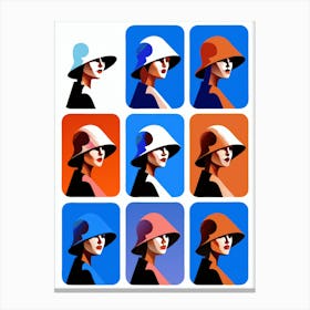 Portrait Of A Woman In A Hat Canvas Print