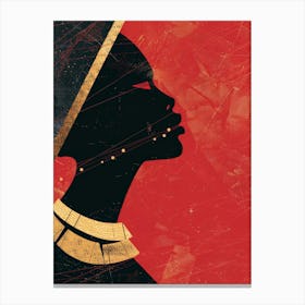 Silhouette Of African Woman 14 Canvas Print