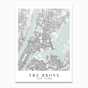 The Bronx New York Street Map Minimal Color Canvas Print