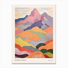 Mount Diablo United States 1 Colourful Mountain Illustration Poster Canvas Print