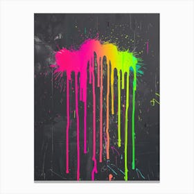 Rainbow Paint Splatter Canvas Print