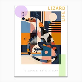 Modern Colourful Lizard Abstract Illustration 3 Poster Canvas Print