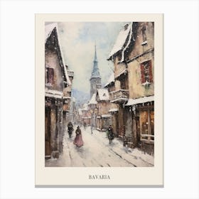 Vintage Winter Painting Poster Bavaria Germany 1 Canvas Print