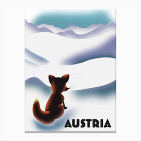 Austria Fox Travel poster Canvas Print