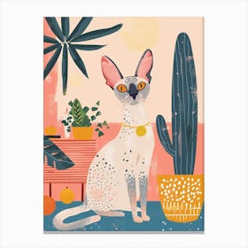 Egyptian Mau Cat Storybook Illustration 3 Canvas Print