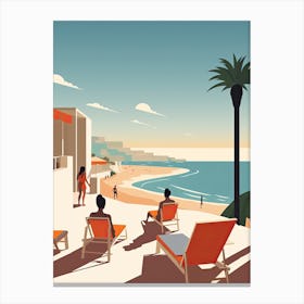 Malibu Beach California, Usa, Bold Outlines 1 Canvas Print