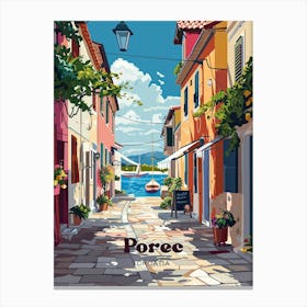 Porec Croatia Summer Digital Travel Art Canvas Print