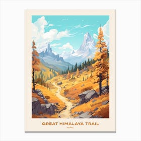 Great Himalaya Trail Nepal Hike Poster Canvas Print