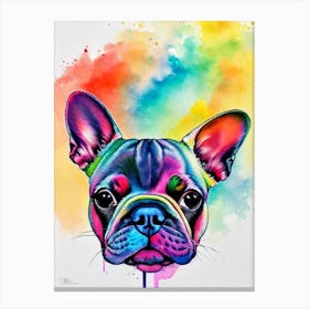 French Bulldog Rainbow Oil Painting dog Canvas Print