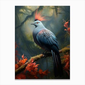 Pigeon Serenade: Jungle Bird Poster Canvas Print