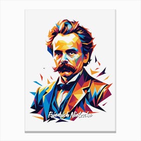 Friedrich Nietzsche 02 Portrait WPAP Pop Art Canvas Print