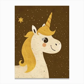 Cute Starry Unicorn Muted Pastels 1 Canvas Print