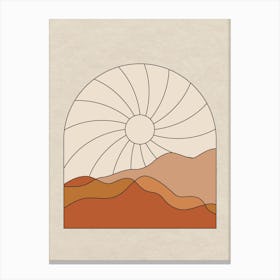 Abstract Sun Over Desert Canvas Print