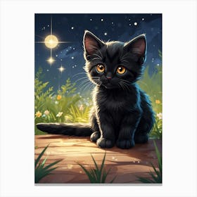 Black Kitten Canvas Print