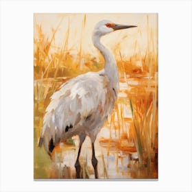 Bird Painting Crane 3 Canvas Print