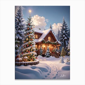 Magnificent Christmas chalet Canvas Print