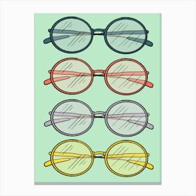 Eyeglasses In Teal Canvas Print