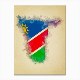 Namibia Flag Vintage Canvas Print