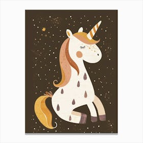 Pattern Mocha Unicorn 2 Canvas Print