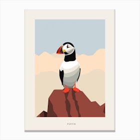 Minimalist Puffin 1 Bird Poster Canvas Print