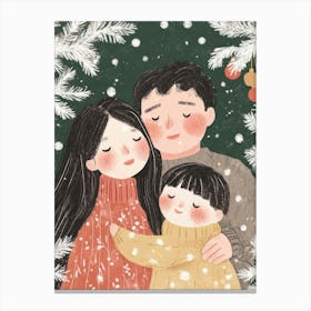 Christmas Family Love Hug. Nursery Canvas Print