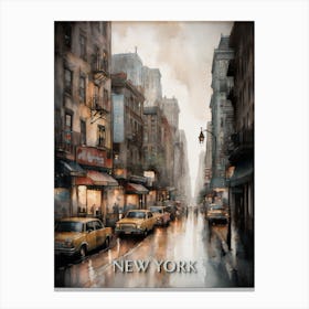 New York City Vintage Painting (4) Canvas Print