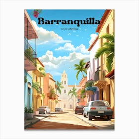 Barranquilla Columbia Street view Travel Illustration Toile