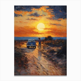 Sunset On The Road Canvas Print